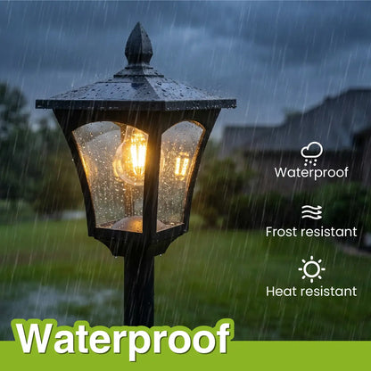 Outdoor Solar Lamp Post with Planter, Waterproof Garden Light