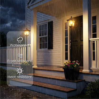 Outdoor Solar Lamp Post with Planter, Waterproof Garden Light