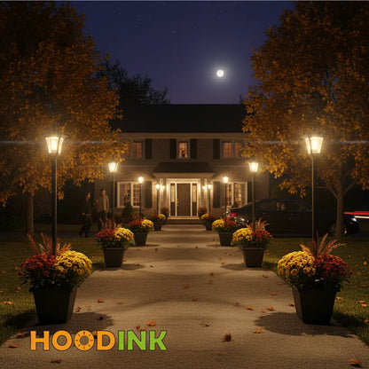 Outdoor Solar Lamp Post with Planter, Waterproof Garden Light